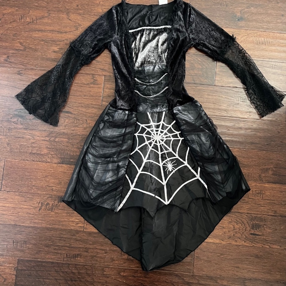 Target Adult Spider Witch Costume. Size Small 4-6. With purple witch hat